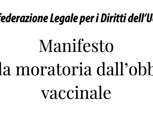 Manifesto per la moratoria dall’obbligo vaccinale