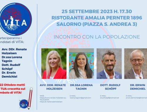 VITA: 25/09/2023 – Salorno – INCONTRO CON LA POPOLAZIONE
