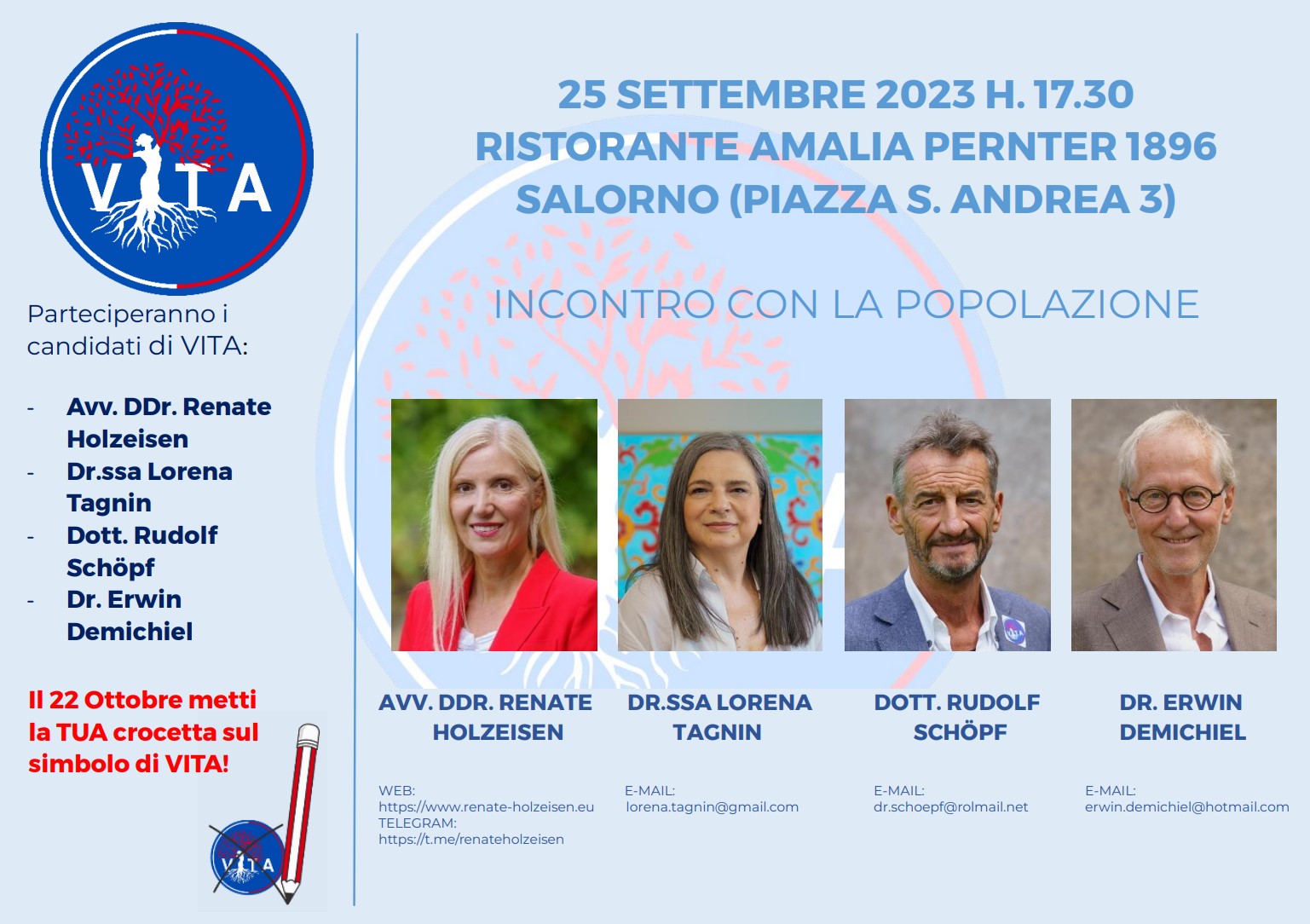 VITA: 25/09/2023 – Salorno – INCONTRO CON LA POPOLAZIONE