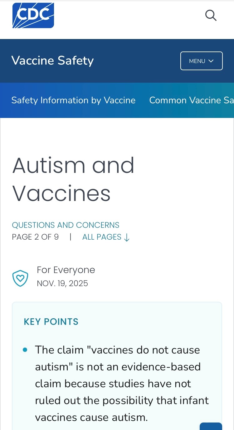 Inversione di rotta ufficiale del CDC: da ieri non esclude più  un nesso causale tra vaccini pediatrici e autismo – l’obbligo vaccinale pediatrico definitivamente non più sosteniibile!